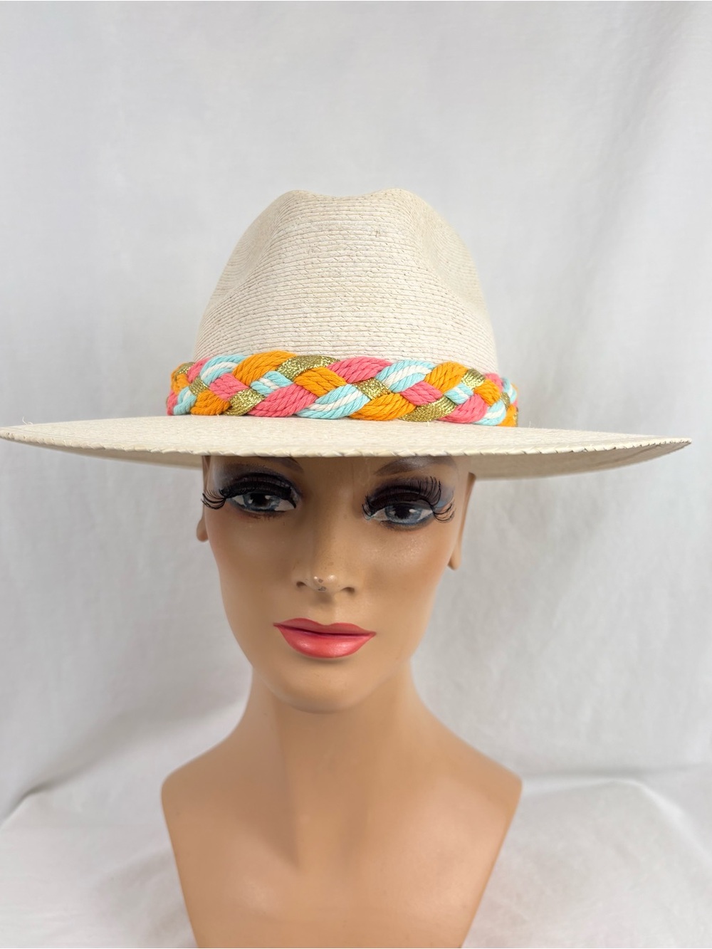 Baldiz Palm Hat Multicolor Rope Starburst NWT